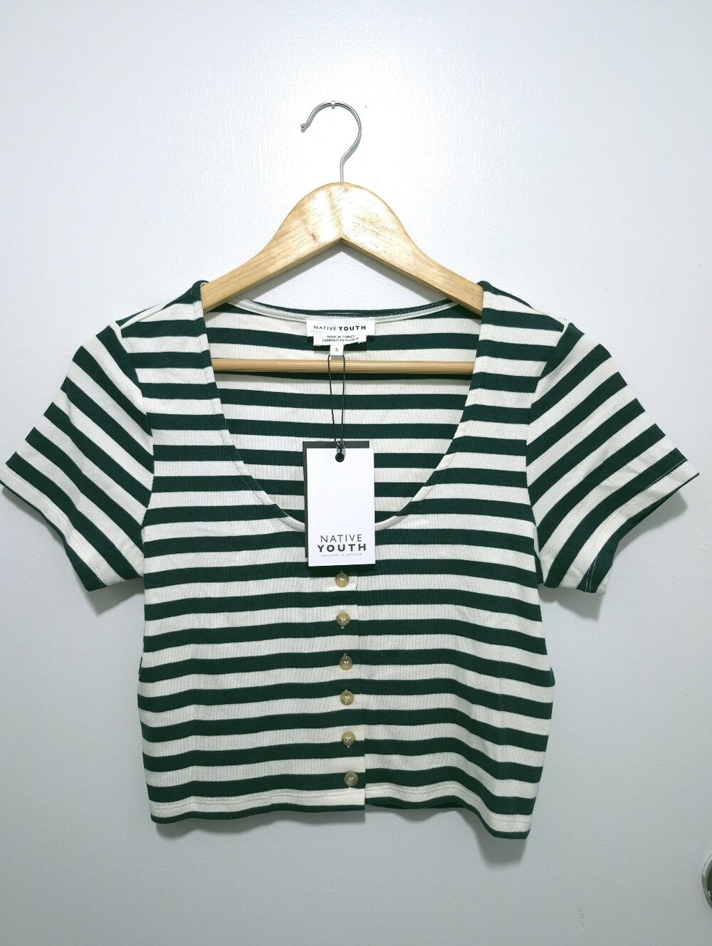 Native Youth Ribbed Striped Crop Top - SMALL - New With Tags